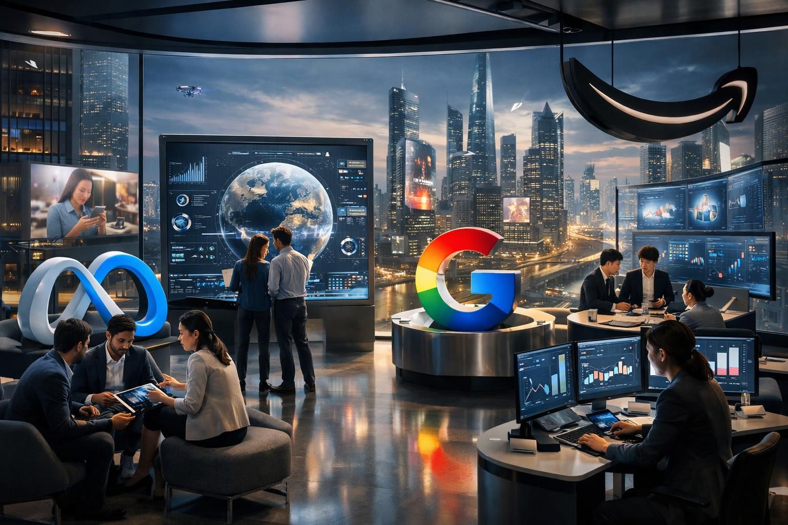 yılında küresel reklam pazarı meta, google ve amazon'un hakimiyetinde şekilleniyor; dijital reklamcılığın geleceğine dair kapsamlı analiz ve öngörüler.