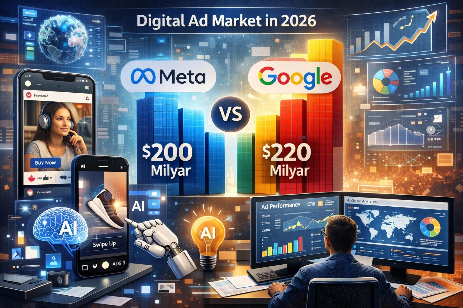 yılında meta'nın küresel reklam gelirlerinde google'ı geride bırakmaya hazırlandığını emarketer verileriyle keşfedin.