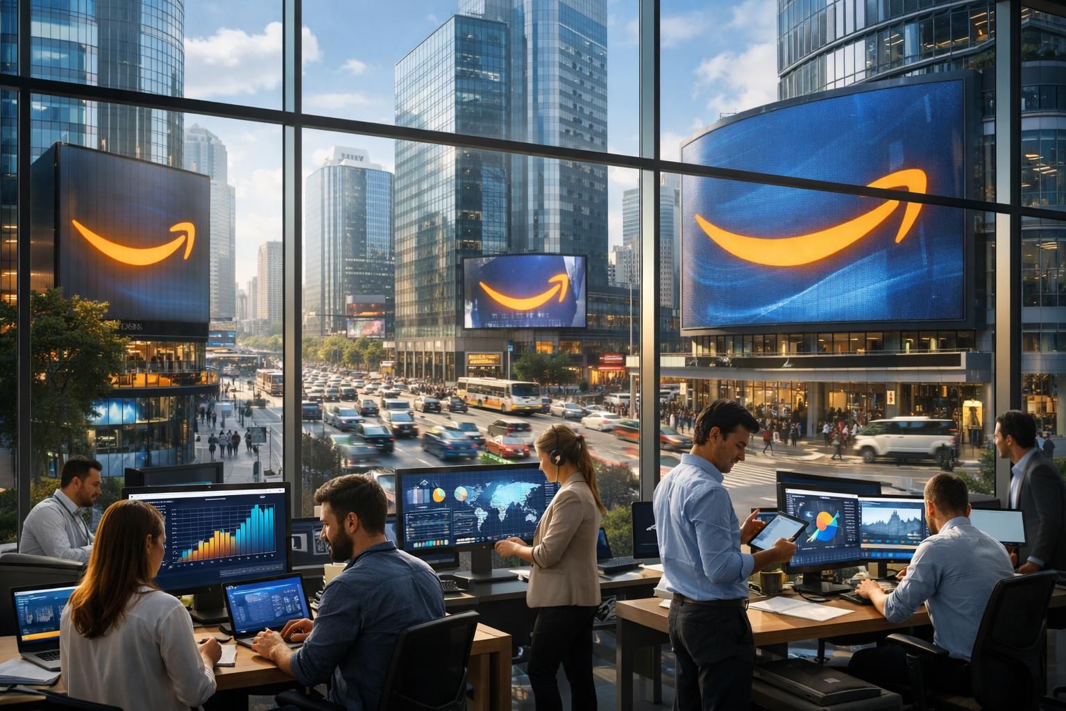 amazon, dijital reklamcılıkta üçüncü büyük oyuncu olarak konumunu güçlendiriyor ve pazardaki etkisini artırıyor.