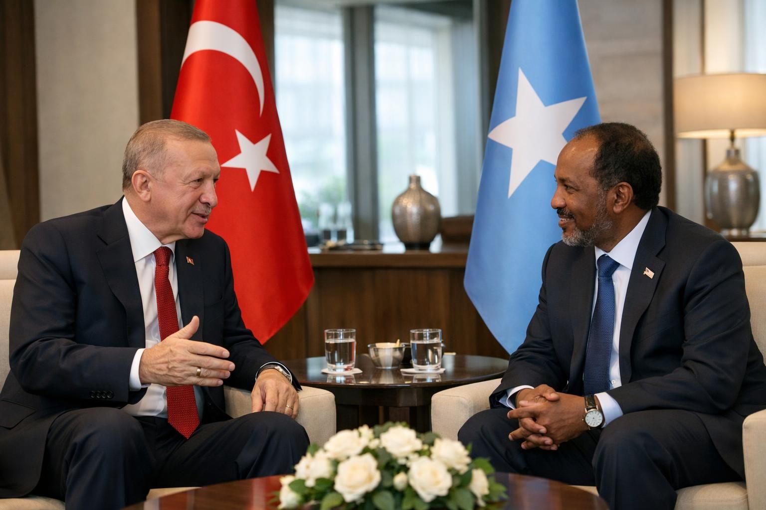 erdoğan, somali cumhurbaşkanı ile yaptığı görüşmede türkiye'nin desteğini bir kez daha vurguladı ve iki ülke arasındaki iş birliğini güçlendirdi.