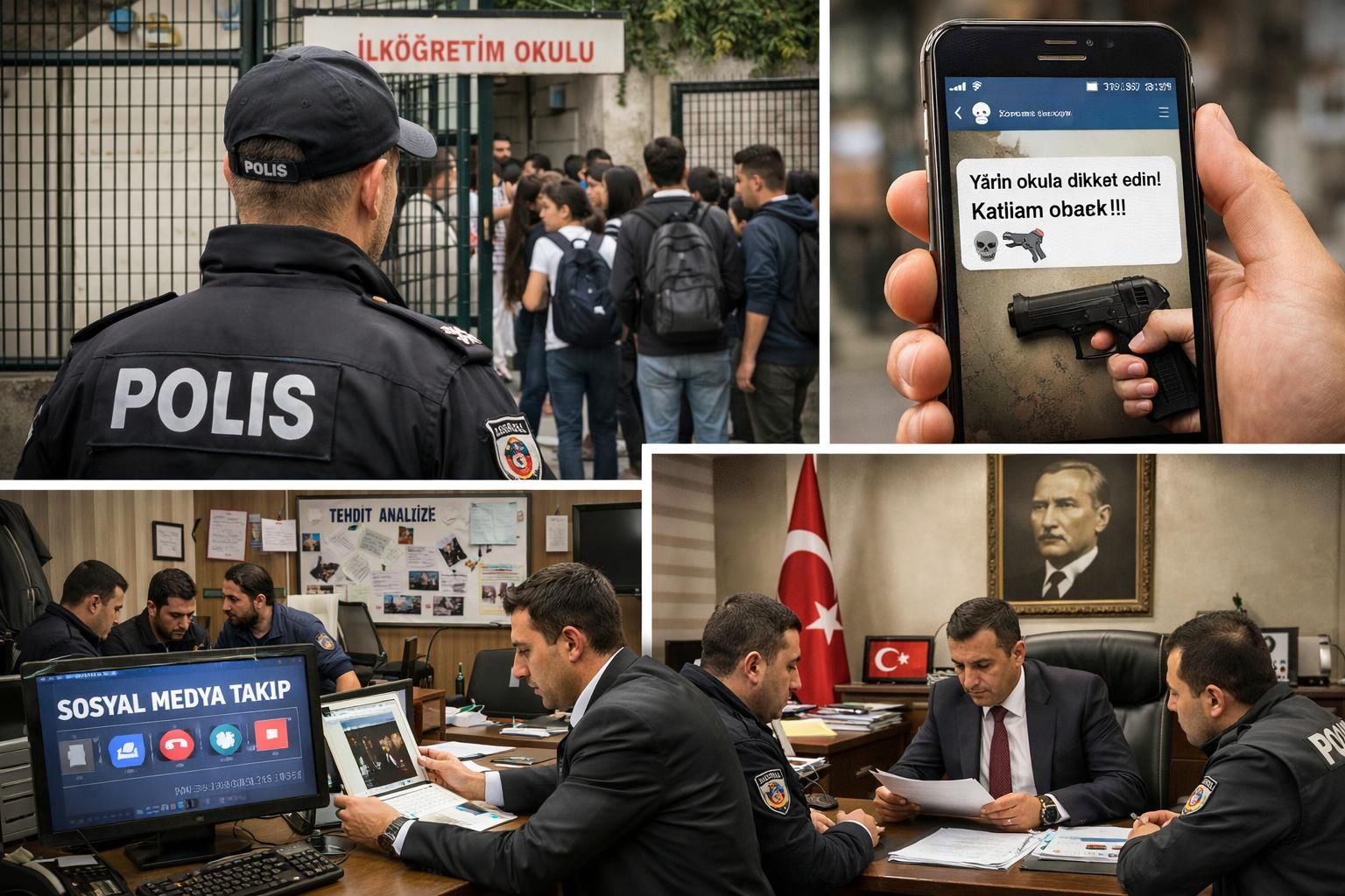 okulları hedef gösteren paylaşımlar nedeniyle 67 kişi gözaltına alındı, güvenlik önlemleri artırıldı ve soruşturma sürüyor.